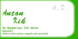 anton kik business card